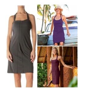 ATHLETA Sizzle Charcoal Gray Halter Dress